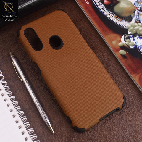 Oppo A8 Cover - Brown - New Stylish Feelable Dotted Texture Soft Case