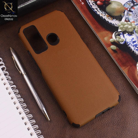 Tecno Pouvoir 4 Pro Cover - Brown - New Stylish Feelable Dotted Texture Soft Case
