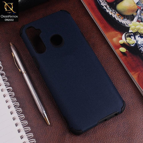 Realme 5i Cover - Blue - New Stylish Feelable Dotted Texture Soft Case