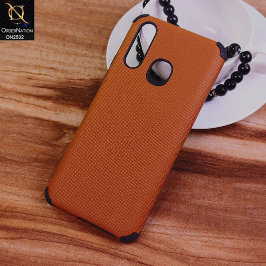 Vivo Y19 Cover - Brown - New Stylish Feelable Dotted Texture Soft Case