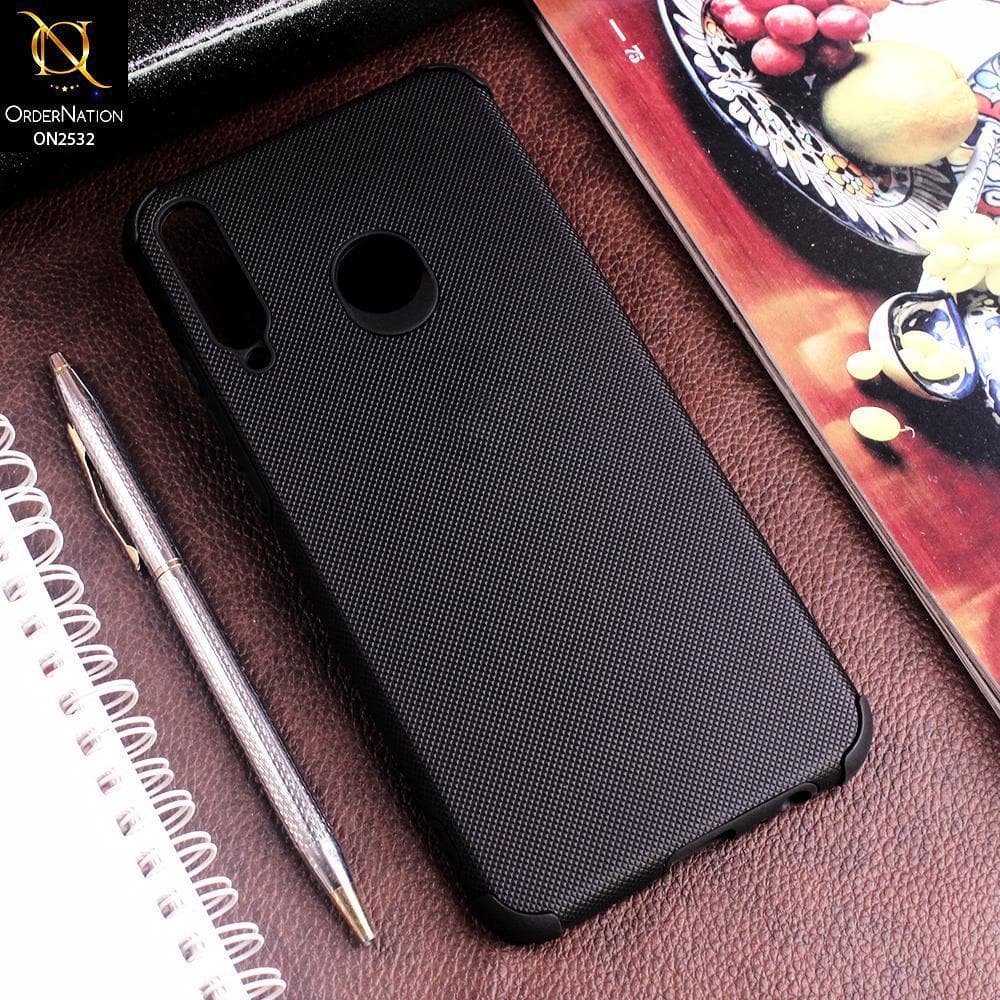 Huawei Y7P Cover - Black - New Stylish Feelable Dotted Texture Soft Case