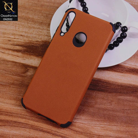 Huawei Y7P Cover - Brown - New Stylish Feelable Dotted Texture Soft Case