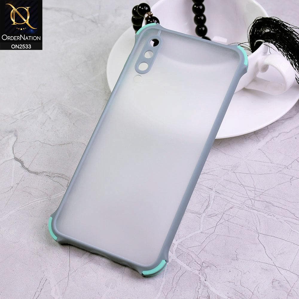 Samsung Galaxy A50s Cover - Gray - Semi Transparent Matte Shockproof Camera Ring Protection Case