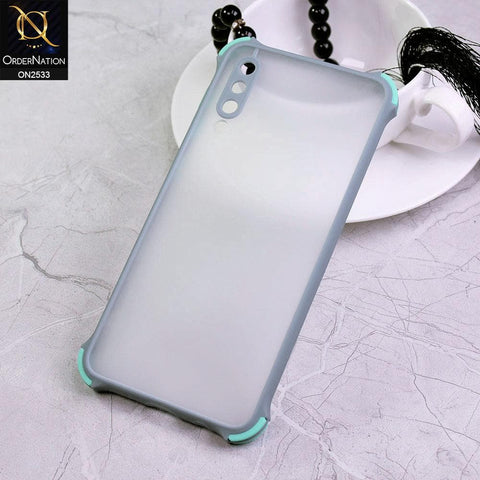 Samsung Galaxy A50s Cover - Gray - Semi Transparent Matte Shockproof Camera Ring Protection Case