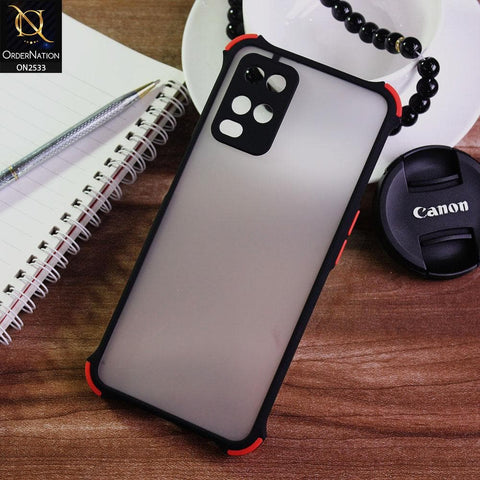 Oppo A54 4G Cover - Black - Semi Transparent Matte Shockproof Camera Ring Protection Case