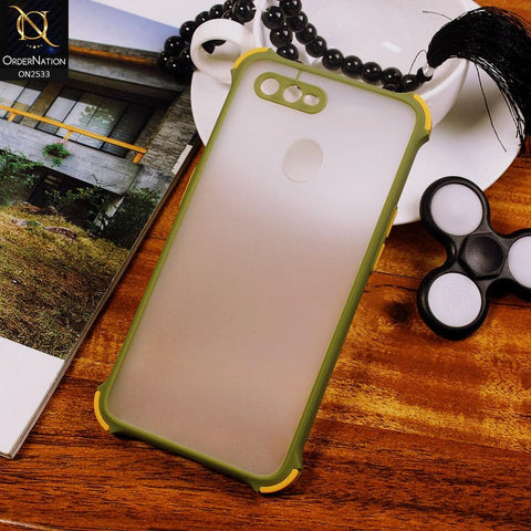 Oppo A12s Cover - Light Green - Semi Transparent Matte Shockproof Camera Ring Protection Case