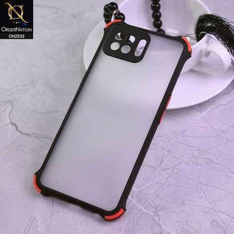 Oppo F17 Cover - Black - Semi Transparent Matte Shockproof Camera Ring Protection Case