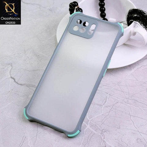 Oppo A73 Cover - Gray - Semi Transparent Matte Shockproof Camera Ring Protection Case