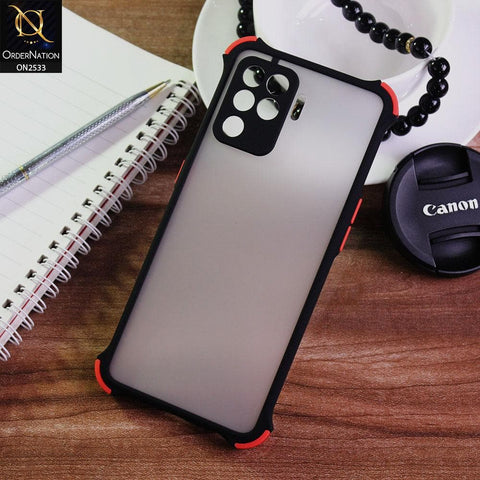 Oppo F19 Pro Cover - Black - Semi Transparent Matte Shockproof Camera Ring Protection Case
