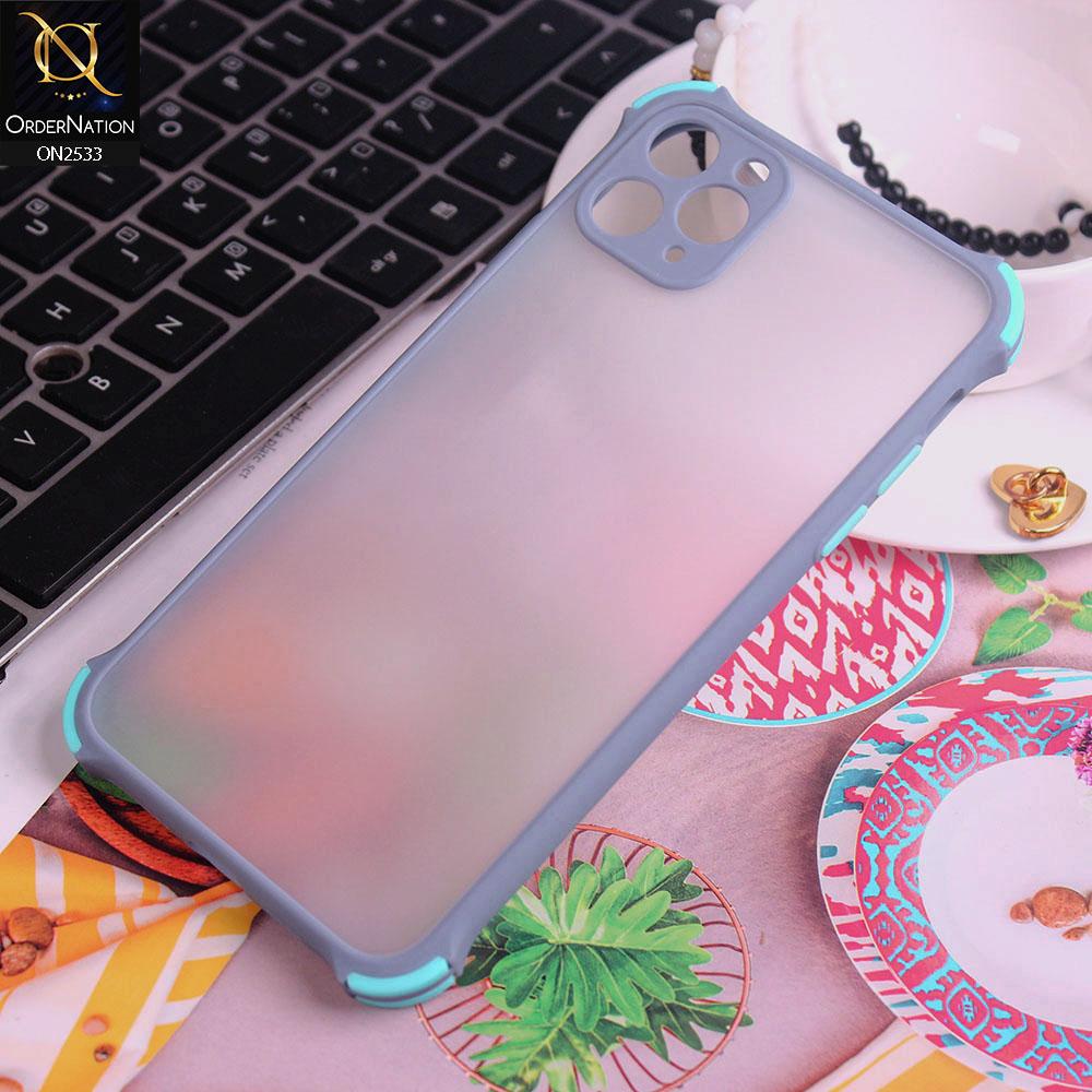 iPhone 11 Pro Max Cover - Gray - Semi Transparent Matte Shockproof Camera Ring Protection Case
