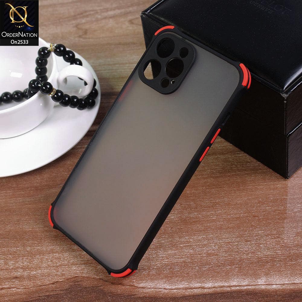 iPhone 12 Cover - Black - Semi Transparent Matte Shockproof Case