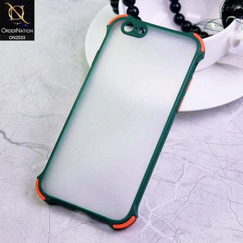 iPhone 6S / 6 Cover - Green - Semi Transparent Matte Shockproof Camera Ring Protection Case