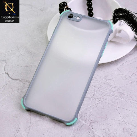 iPhone 6s Plus / 6 Plus Cover - Gray - Semi Transparent Matte Shockproof Camera Ring Protection Case