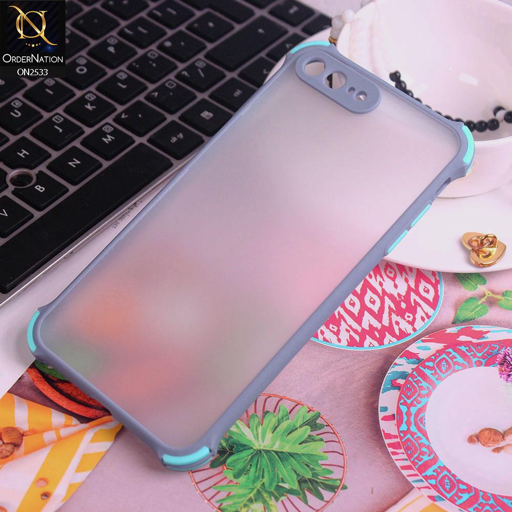 iPhone 8 Plus / 7 Plus Cover - Gray - Semi Transparent Matte Shockproof Camera Ring Protection Case