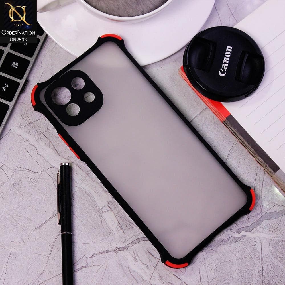 Xiaomi Mi 11 Lite Cover - Black - Semi Transparent Matte Shockproof Camera Ring Protection Case