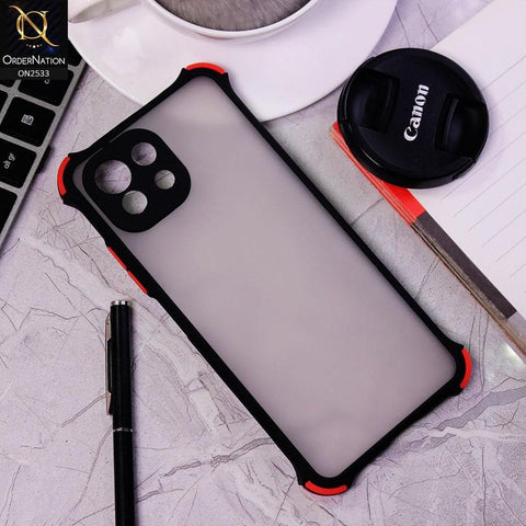 Xiaomi Mi 11 Lite Cover - Black - Semi Transparent Matte Shockproof Camera Ring Protection Case