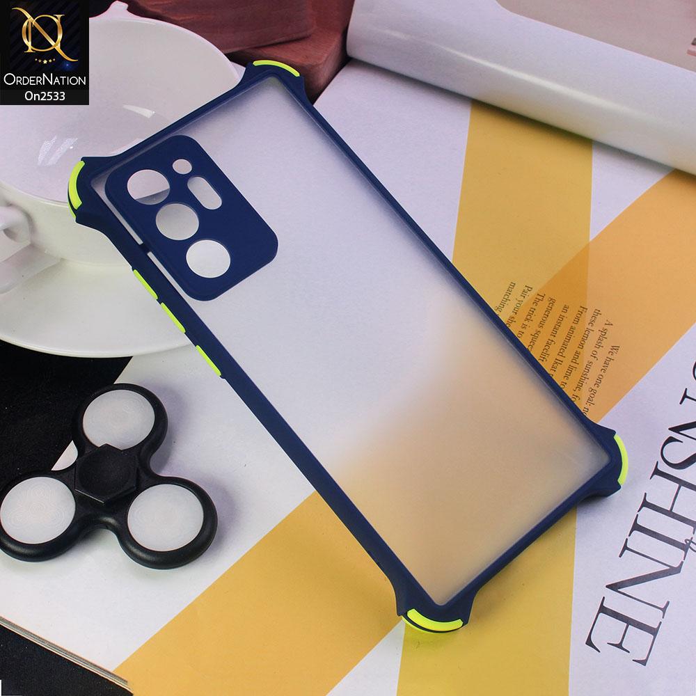Samsung Galaxy Note 20 Ultra - Blue - Semi Transparent Matte Shockproof Camera Ring Protection Case