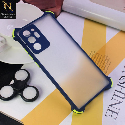 Samsung Galaxy Note 20 Ultra - Blue - Semi Transparent Matte Shockproof Camera Ring Protection Case
