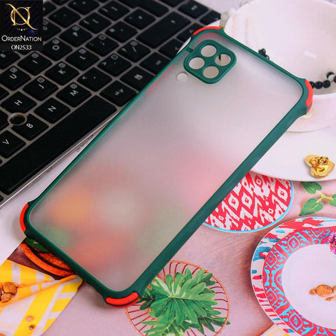 Huawei Nova 7i Cover - Green - Semi Transparent Matte Shockproof Camera Ring Protection Case