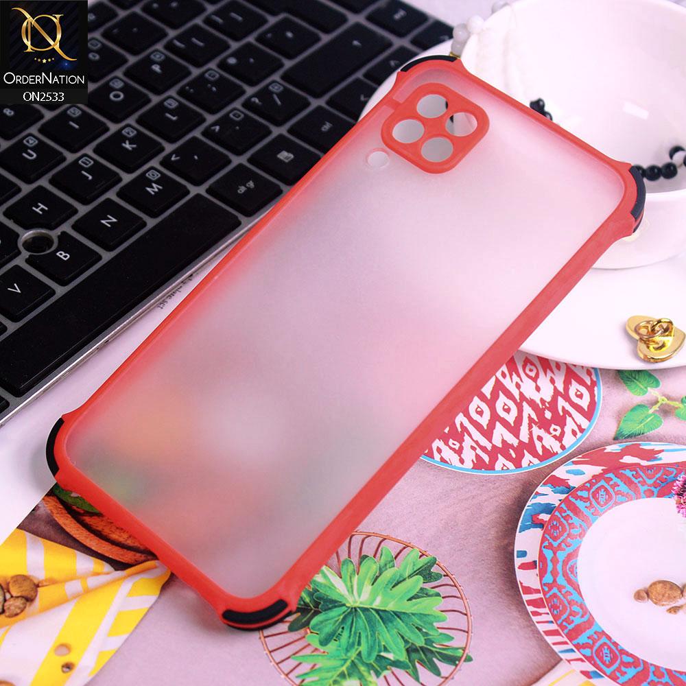 Huawei P40 lite Cover - Red - Semi Transparent Matte Shockproof Camera Ring Protection Case