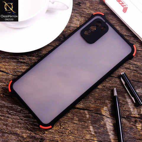 Xiaomi Poco M3 Cover - Black - Semi Transparent Matte Shockproof Camera Ring Protection Case