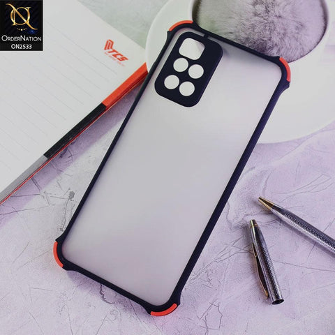 Xiaomi Redmi 10 Cover - Black - Semi Transparent Matte Shockproof Camera Ring Protection Case