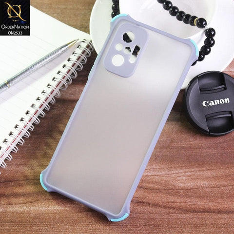 Xiaomi Redmi Note 10 Pro Cover - Gray - Semi Transparent Matte Shockproof Camera Ring Protection Case