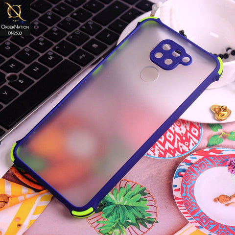 Xiaomi Redmi 10X 4G Cover - Blue - Semi Transparent Matte Shockproof Camera Ring Protection Case