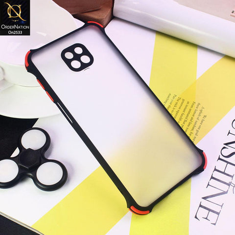 Xiaomi Redmi Note 9 Pro - Black - Semi Transparent Matte Shockproof Camera Ring Protection Case