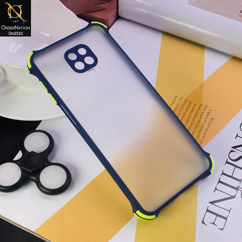 Xiaomi Redmi Note 9S - Blue - Semi Transparent Matte Shockproof Camera Ring Protection Case