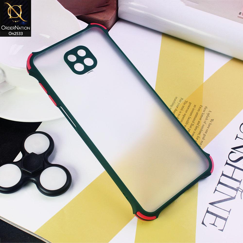 Xiaomi Redmi Note 9 Pro - Dark Green - Semi Transparent Matte Shockproof Camera Ring Protection Case