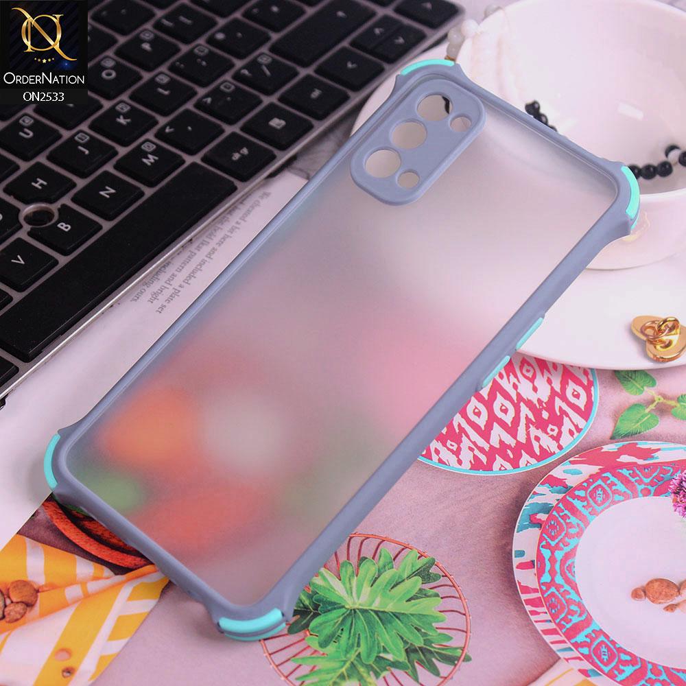 Oppo Reno 4 Cover - Gray - Semi Transparent Matte Shockproof Camera Ring Protection Case