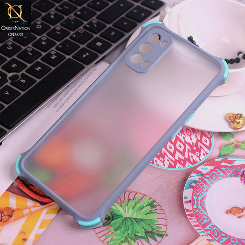 Oppo Reno 4 Cover - Gray - Semi Transparent Matte Shockproof Camera Ring Protection Case