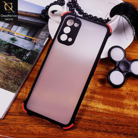 Oppo Reno 5 5G Cover - Black - Semi Transparent Matte Shockproof Camera Ring Protection Case