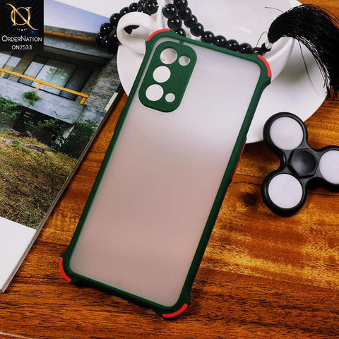 Oppo Find X3 Lite Cover - Dark Green - Semi Transparent Matte Shockproof Camera Ring Protection Case