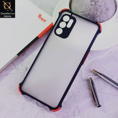 Oppo Reno 6 Cover - Black - Semi Transparent Matte Shockproof Camera Ring Protection Case