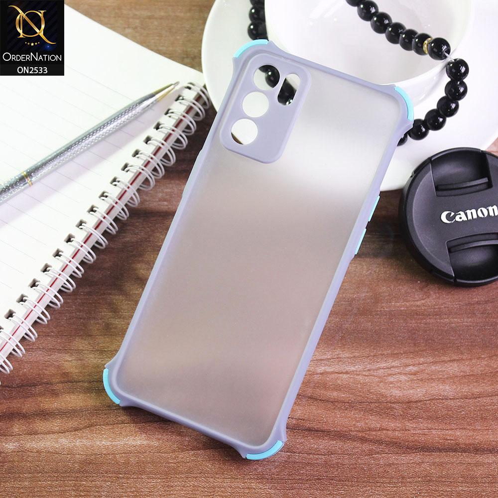 Oppo Reno 6 5G Cover - Gray - Semi Transparent Matte Shockproof Camera Ring Protection Case
