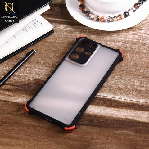 Samsung Galaxy S21 Ultra 5G - Black - Semi Transparent Matte Shockproof Camera Ring Protection Case