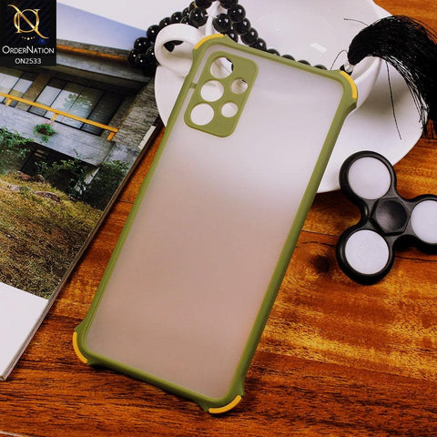 Samsung Galaxy A32 4G Cover - Light Green - Semi Transparent Matte Shockproof Camera Ring Protection Case