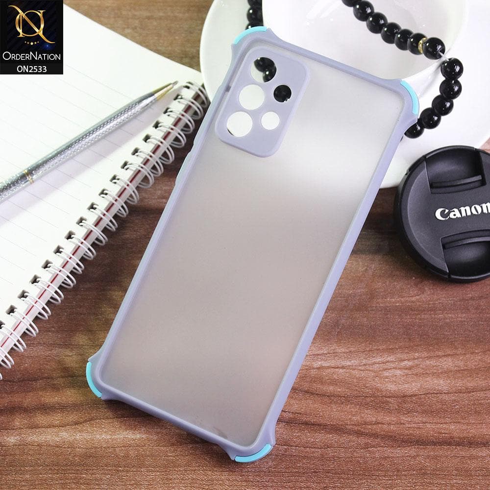 Samsung Galaxy A52 Cover - Gray - Semi Transparent Matte Shockproof Camera Ring Protection Case