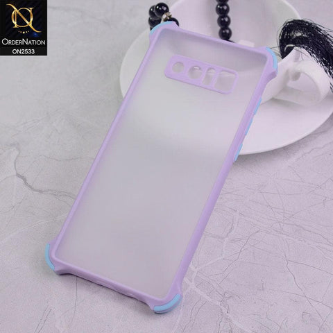 Samsung Galaxy Note 8 Cover - Purple - Semi Transparent Matte Shockproof Camera Ring Protection Case