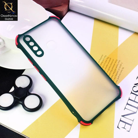 Vivo Y12 - Dark Green - Semi Transparent Matte Shockproof Camera Ring Protection Case
