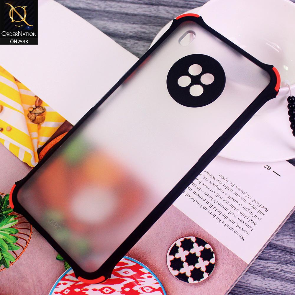 Huawei Y9a Cover - Black - Semi Transparent Matte Shockproof Camera Ring Protection Case