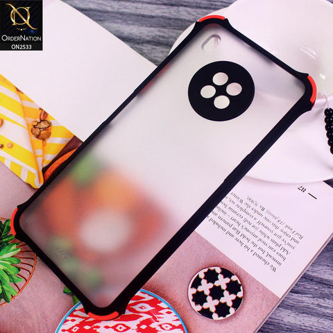 Huawei Y9a Cover - Black - Semi Transparent Matte Shockproof Camera Ring Protection Case