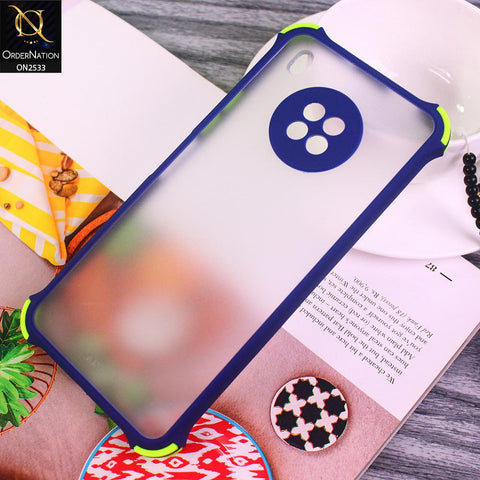 Huawei Y9a Cover - Blue - Semi Transparent Matte Shockproof Camera Ring Protection Case