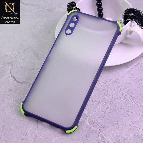 Honor 9X Pro Cover - Blue - Semi Transparent Matte Shockproof Camera Ring Protection Case
