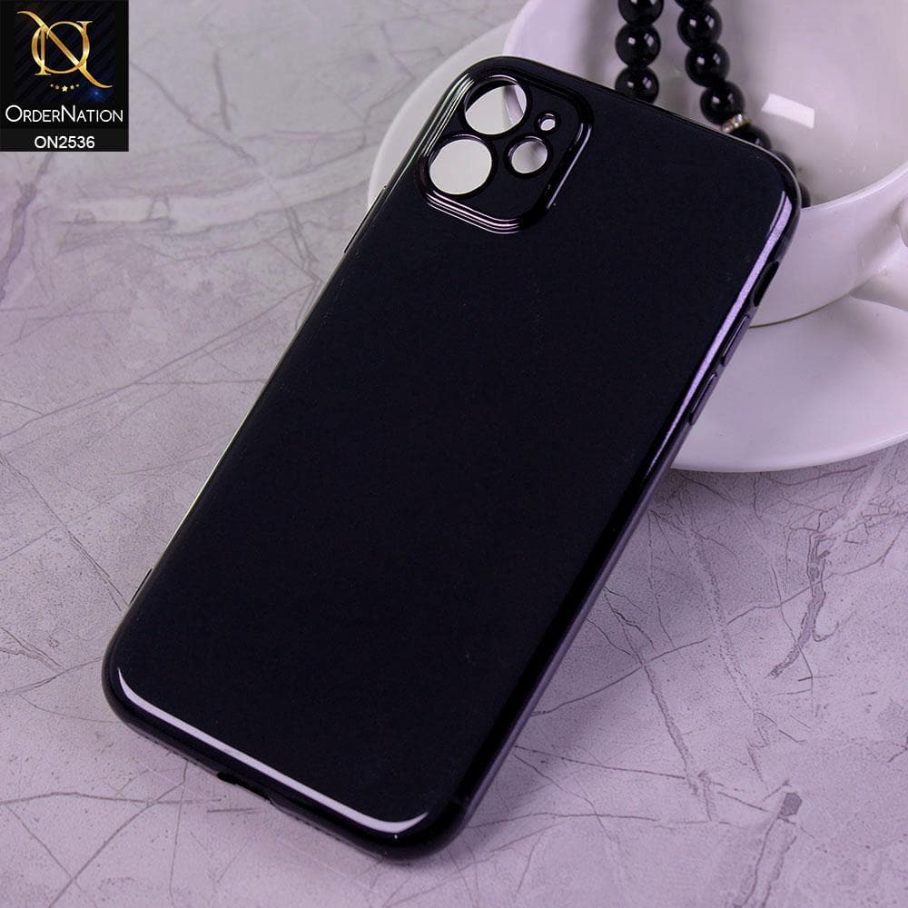 iPhone 11 Cover - Black - Glossy Shine Electroplated Soft Border Case