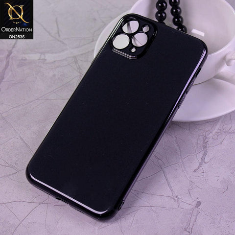 iPhone 11 Pro Max Cover - Black - Glossy Shine Electroplated Soft Border Case