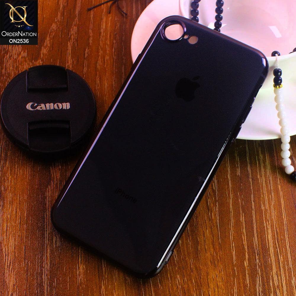 iPhone SE 2020 Cover - Black - Glossy Shine Electroplated Soft Border Case