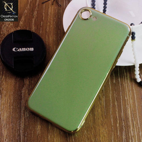iPhone 8 / 7 Cover - Green - Glossy Shine Electroplated Soft Border Case
